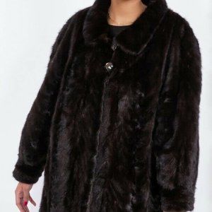 Beautiful Black MINK Fur Jacket Stroller Coat XL